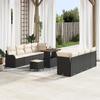 vidaXL 11-Piece Garden Sofa Set with Cushions - Black - Poly Rattan Acacia 3362240