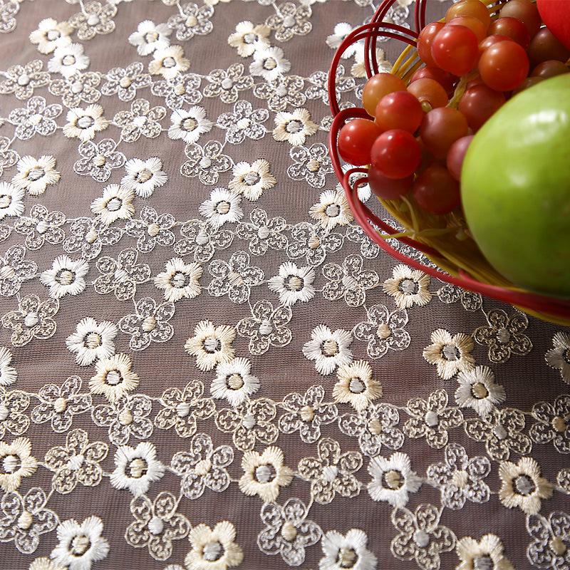 Art Household Lace Europe Dining Table Cover Round Tablecloth Embroidered Home Table Mat Dust Cover Home Decoration Table Cloth