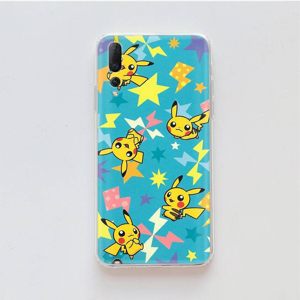 Transparent Case for Samsung A04 A14 A23 M33 M53 Realme 10 9 C35 C55 VIVO X80 Infinix Hot 30 Note 11 Tecno Spark 8P Pro P-34 Pokemon Pikachu