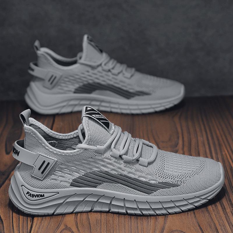 Spring New Men's Shoes Breathable Mesh Fly-woven Casual Shoes Versatile Running Sports Shoes Trendy Coconut Shoes