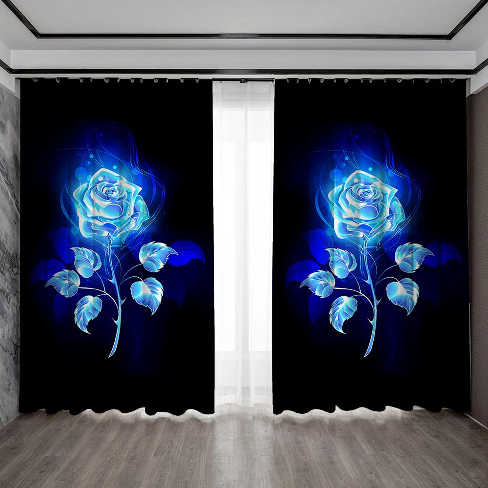 

2 шт. Домашние декоративные шторы с элементами романтической пары и шторы с кулиской, подходят для кухонь, кафе, гостиных 75x166cm&Without mount