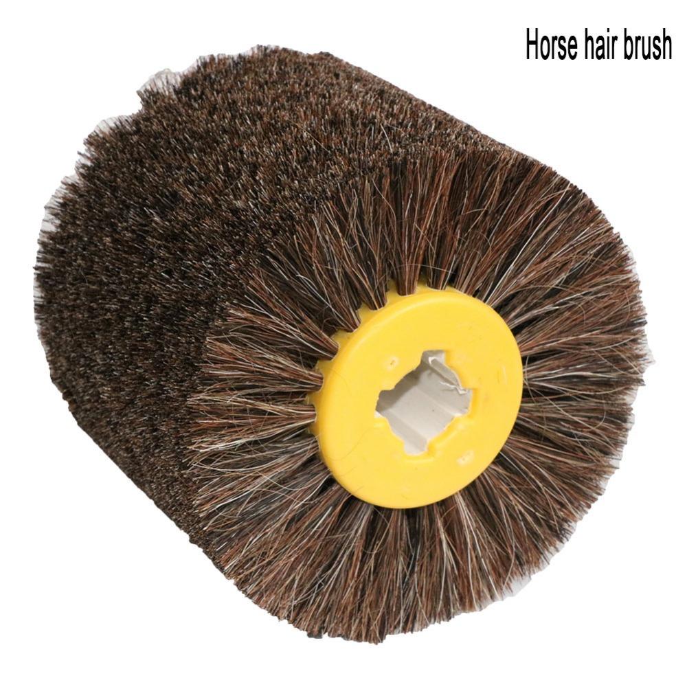 Yutnqin 1pc Deburring Nylon Abrasive Wire Drawing Round Brush Polishing Tool Sisal Horse hair Rotary brush For Furniture Wood