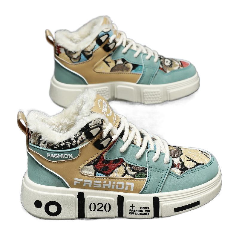 Herrenschuhe 2025 Herbst neuer Trend vielseitige Jugend Sportschuhe Winter Outdoor Samt warm zwei Baumwollschuhe