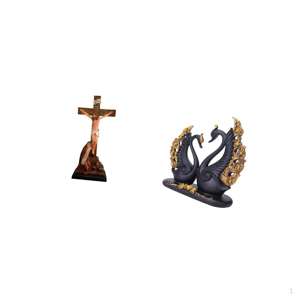 Swan Religious Catholic Sculpture Mother Mary And Couple Figurine Resin Crafts for Bedroom