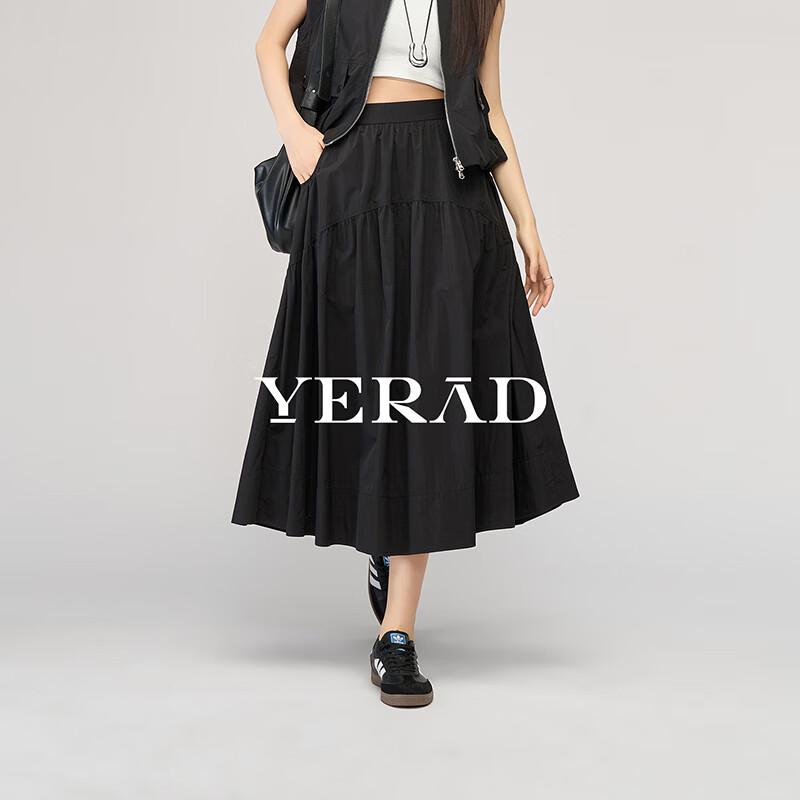 YERAD Elastic Waist Deconstructed A-Line Skirt S