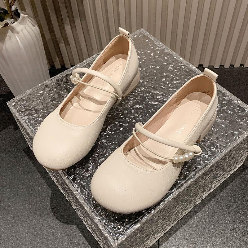 Thick Heel Grandma Shoes Fairy Wind Shallow Mouth Single Shoes Women's Spring 2025 New Chinese Gentle Mary Jane Women's Shoes