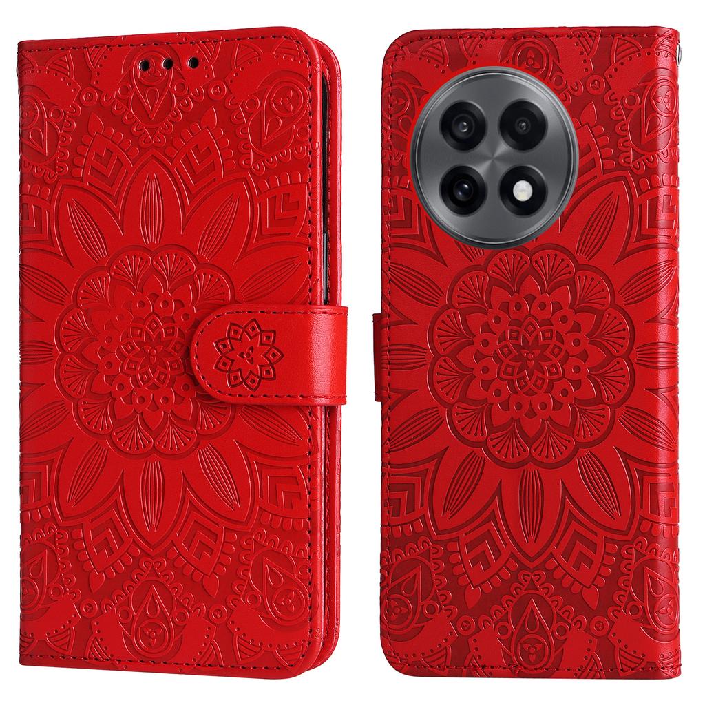 Etui portfelowe dla OnePlus 13R 5G/Ace 5 5G/Ace 5 Pro 5G Skórzane etui na telefon Wytłoczony słonecznik