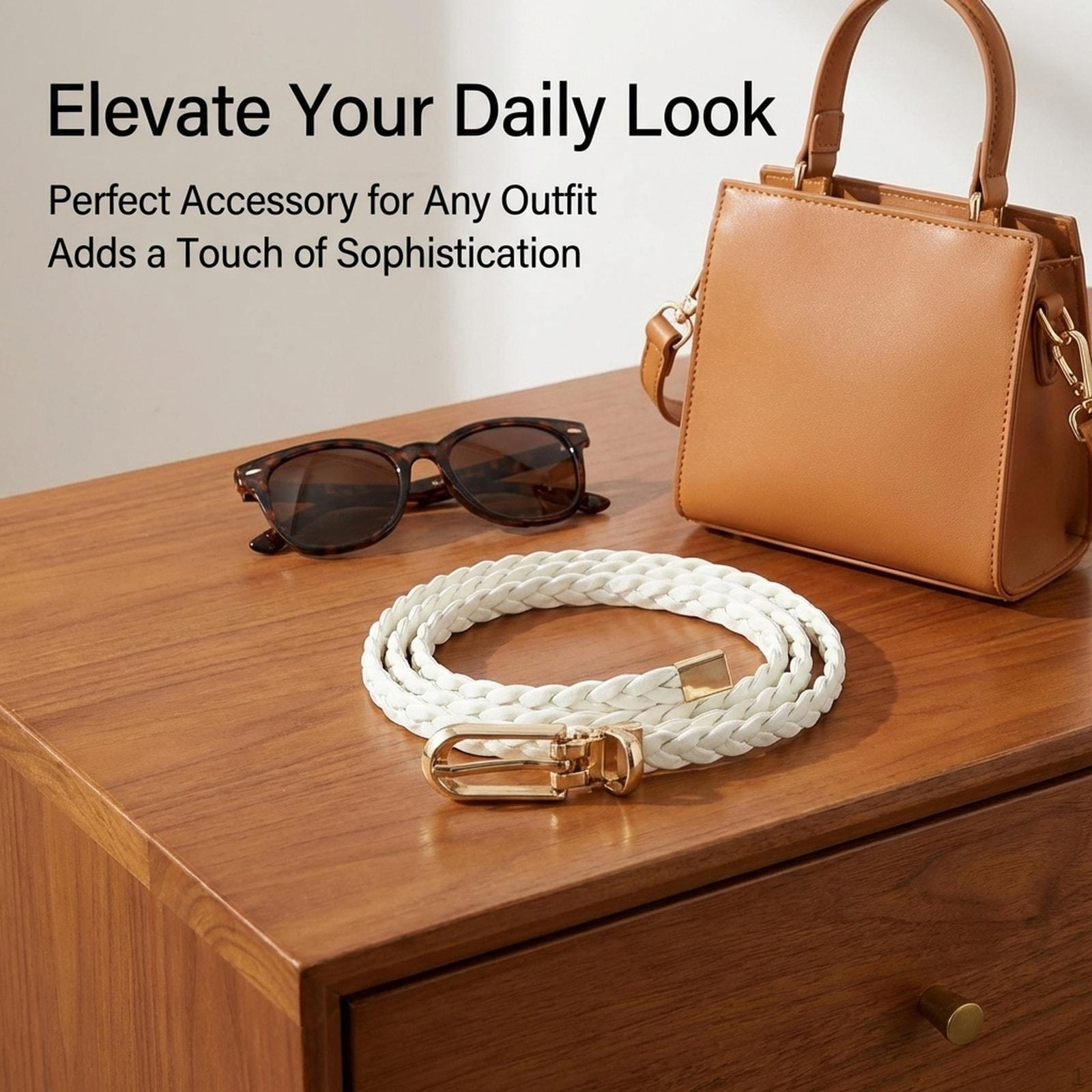 

And Stylish Women s Belt Made of PU Leather, Ideal for Trousers, Skirts, Dresses. белый