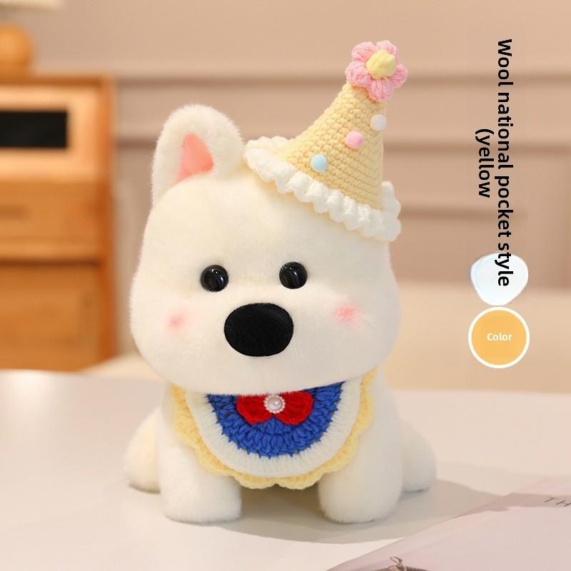 West Cute Highland Plush Doll With Hat And Scarf Design For Play Childrens