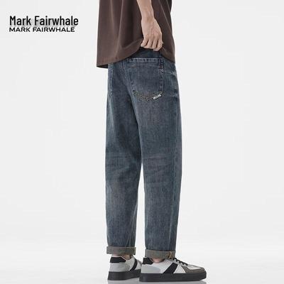 Mark Fairwhale Men's American Retro Straight Leg Loose Jeans