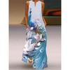 Dress Women 3D Print Peacock Dragon Big Elephant Horse Tiger Lion Animal Pattern Sleeveless Maxi Dress