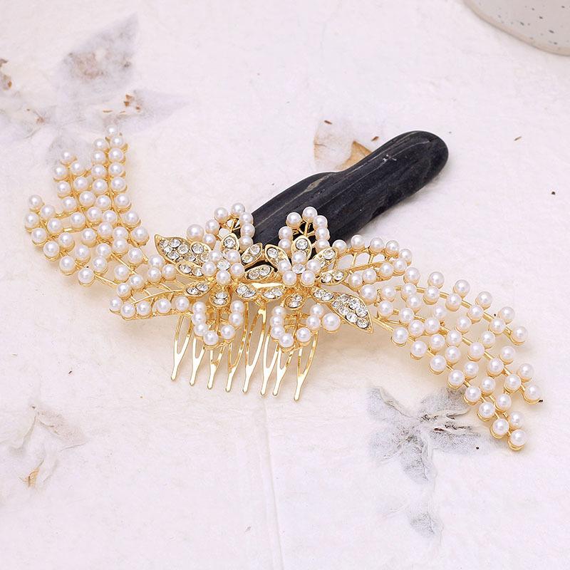 Mori Rhinestone Pointed Mouth Clip Fairy Raw Princess Style Hairpin Feminine Temperament Bridal Headdress Cheongsam Xiuhe Hair Accessories Hair Comb