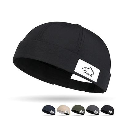 Quick-Dry Unisex Harbour Hat Thin Trendy Skullcap Street Fashion Rolled Cuff Newsboy Cap  for Men