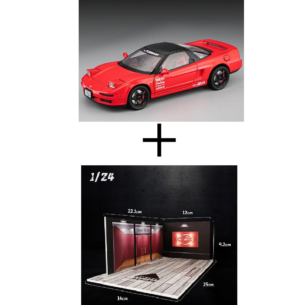 1:22 Scale Honda NA1 Alloy Car Toy Model Doors Opened Pull Back Miniature Vehicles Light Sound Models Holiday Gifts for Boys