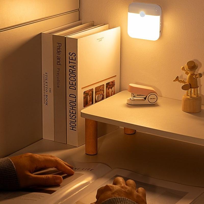USB‑C Rechargeable Human Motion Sensor LED Night Light, Wireless Magnetic Wall‑Mount Lamp, Portable LED Light for Stairs, Closet, Kitchen, Bedroom