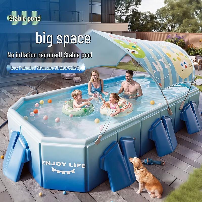 Yong Le Bao Foldable Non-Inflatable Swimming Pool with Sunshade