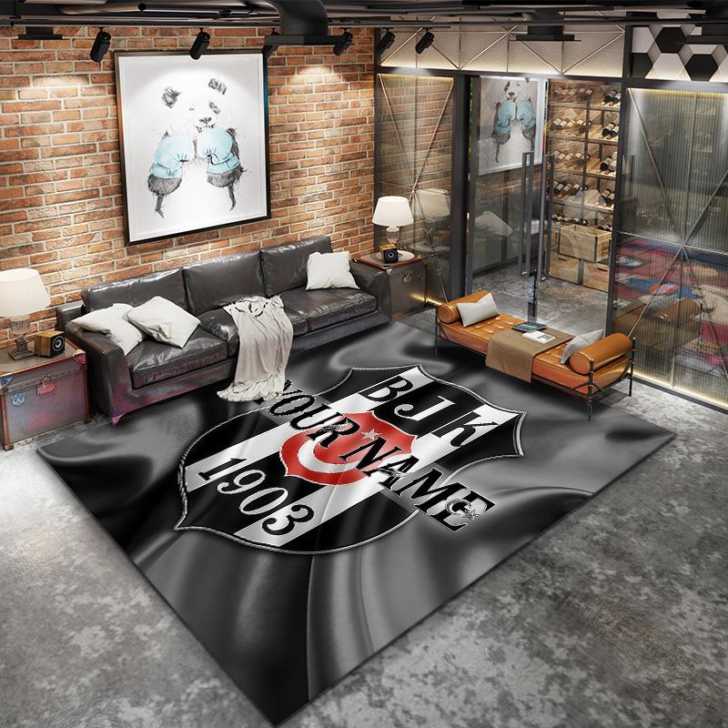 Besiktas Gymnastics Club Custom Name Carpet Rug For Living Room Bedroom Home Sofa Decoration Kids Play Nonslip Floor Mat