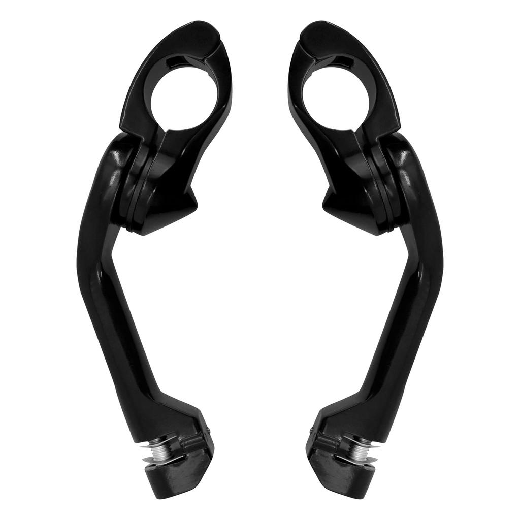 HDBUBALUS Motorcycle 1 Highway Peg Universal Adjustable Highway Pegs with Long Angle Footpeg Mount for Harley Road Street and Black 1/4" Mount,