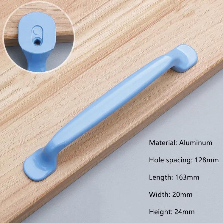Modern Simple Aluminum Colorful Furniture Handles Children's Room Cabinet Door Handles Drawers Wardrobe Knobs Home Decoration