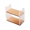 1:12 Dollhouse Miniature Display Rack Acrylic Wood Shelf Bookcase Storage Shelves 2 Layer for Dolls