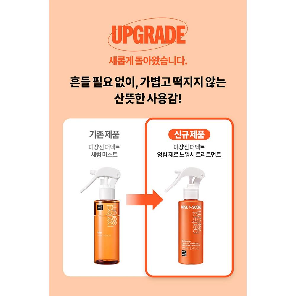 Mise En Scene Perfect Serum Mist No-Wash Hair Treatment 150ml – Lightweight Mist, Damage Care, Korean