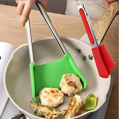 1Pc Stainless Steel Food Clip BBQ Grill Steak Food Clip Silicone Non-slip Handle Bread Tong Party Kitchen Accessories