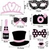30 Glitter Photo Props: Black & Gold Wedding, New Year, Birthday Party Decorations