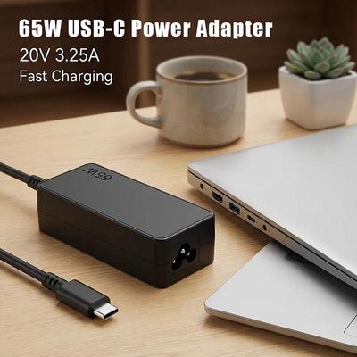 20V 3.25A Type C 65W Laptop Charger Replacement Adapter for Notebook Ultrabook Fast Charging At Home Office
