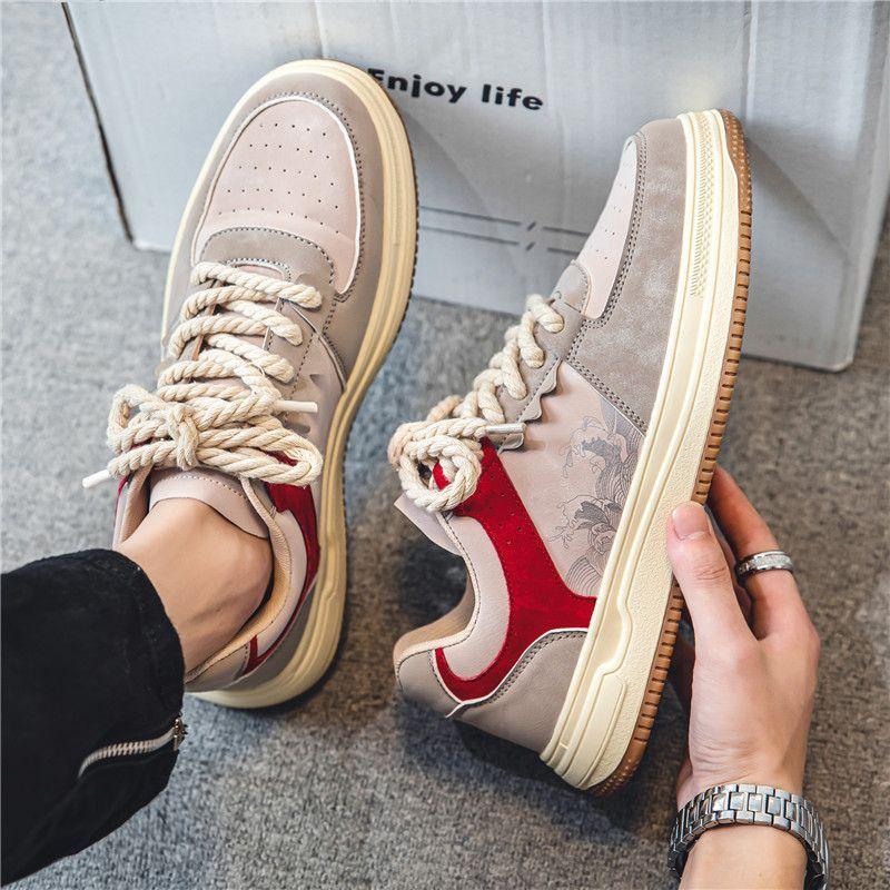 

Breathable Men s Sport Shoes 2025 Top Quality Casual PU leather Shoes Men Sneaker 2025 Spring Boys Student Tenis Sneakers CN 39 хаки