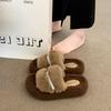 Mao Mao slippers women's autumn and winter wear 2025 new Internet celebrity plush shoes thick sole heightening cotton slippers