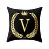 Pillow Cover Black and Gold Letter Pillowcase Sofa Cushion Cover Home Decor