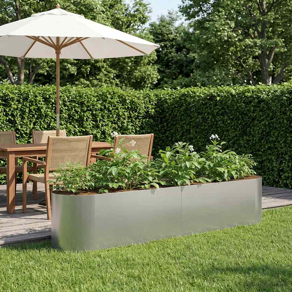 Raised Garden Bed Galvanized Steel 200 X 40 X 40 Cm