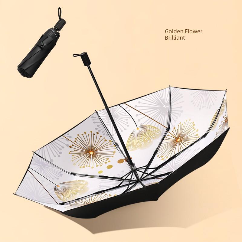 Double-Layer Umbrella Black Glue Super Sun Protection UV Protection Sun Umbrella Foldable Female Dual-Use Sun Umbrella UPF50 +