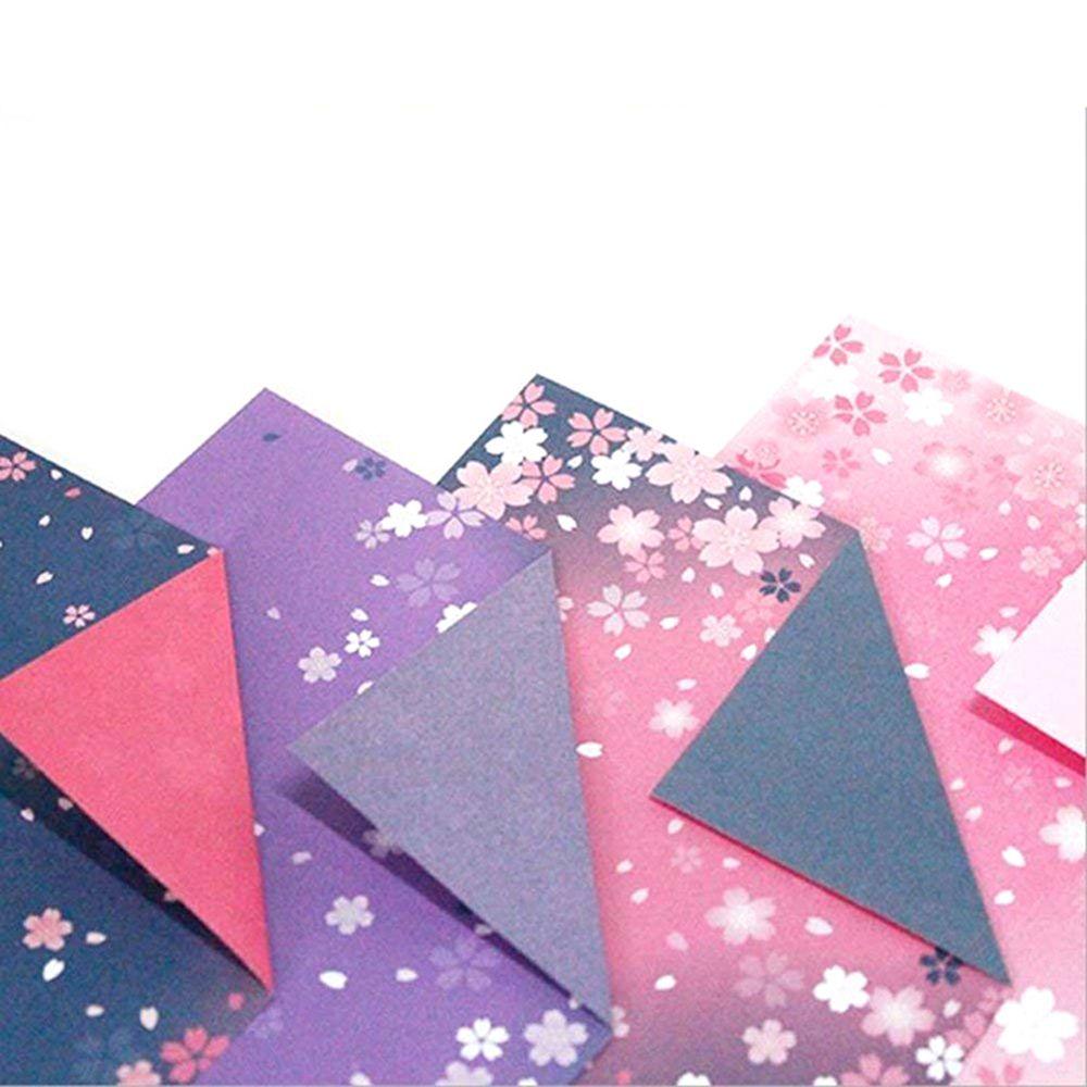 Folding DIY Double Sides Kids Handmade Cherry Blossom Scrapbooking Origami Paper Craft Paper Sakura