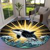 Marinelife Round Area Rug,Carpet Rug for Living Room Bedroom Sofa Playroom Decor,Non slip Floor Mat