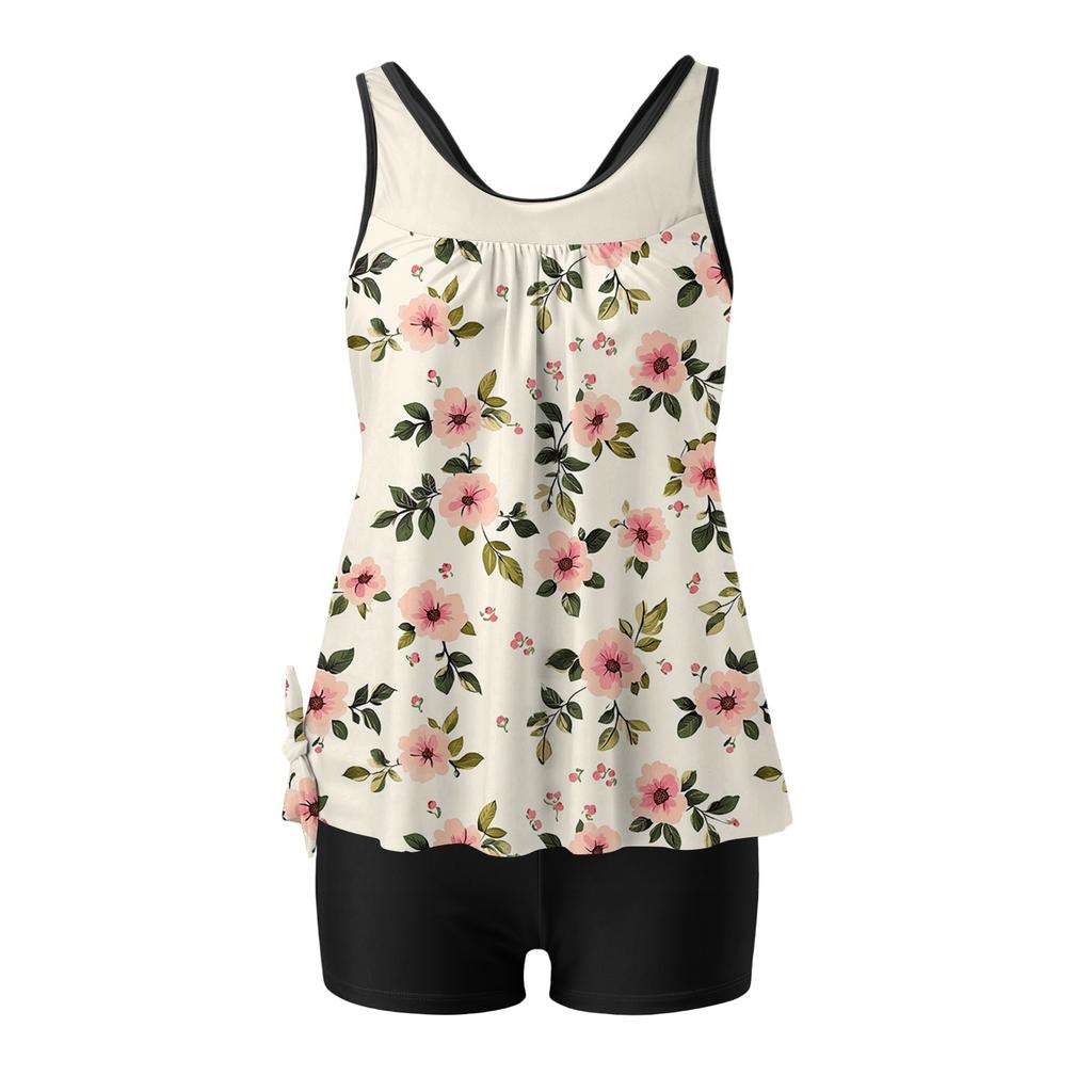 Dámské plavky s kraťasy, splývavé dvoudílné plavky