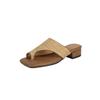 Retro Vacation Style Woven Toe Cool Slippers Women's Outer Wear 2025 Women's New Niche Design Thick Heel Sandals