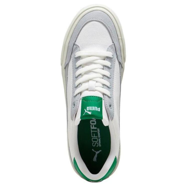New PUMA Court Classic Vulc Sneakers 'White Green' 395020-06