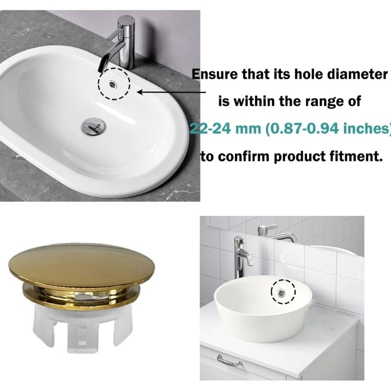2Pcs Wash Basin Double Layer Round Overflow Plug Bath Sink Anti Overflow Rings Drain Hole Cover Easy To Install