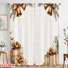 2pcs,2D Plane Printing Curtains Christmas Bells Gifts Versatile Fabric (without Rod) Home Decor Ldeal for Kitchen Living Room