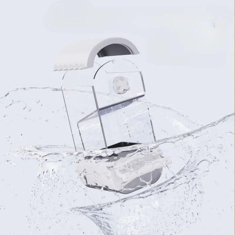 Anti-splash Parrot Automatic Feeder Anti Spill Large Capacity Bird Feed Box for Cage Hanging No Mess Birds Food Container