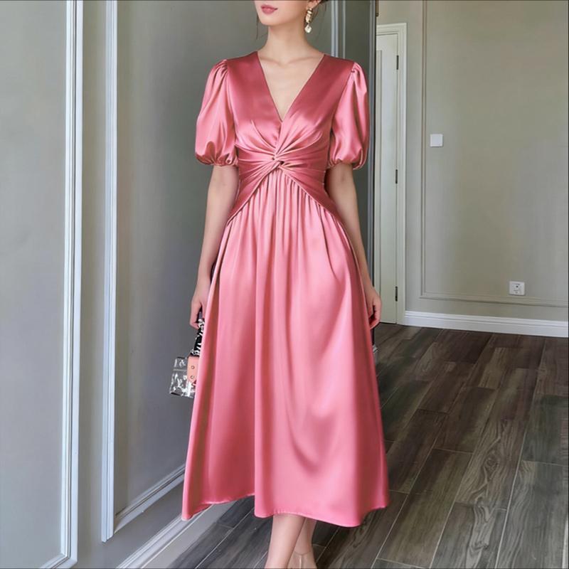 ZANZEA Women V-Neck Summer Casual Short Sleeve Dress