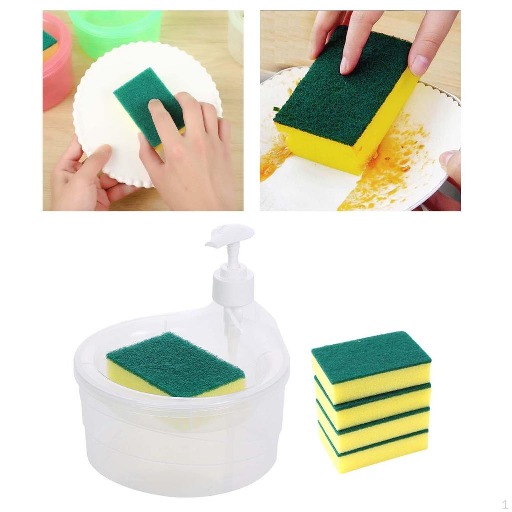 Convenient Soap Dispenser and Sponge Holder Set for Kitchen Bathroom