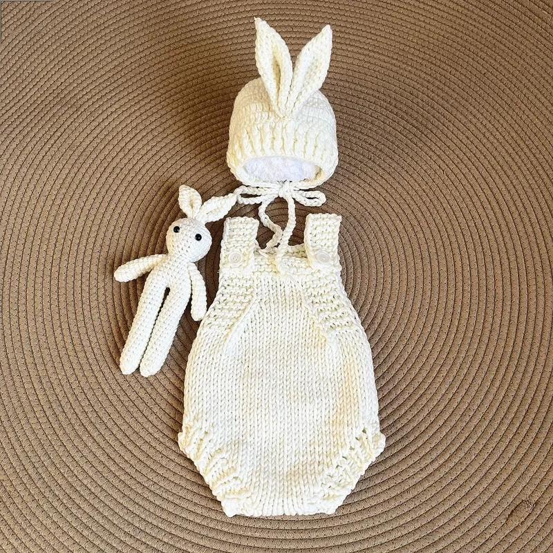 Children's Baby Photography Clothing Cute Knitted Sweater with Hat Soft Comfortable Winter Warm Outfit Ideal Newborn Photoshoots