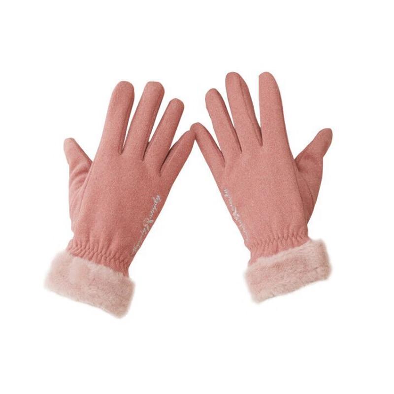 

Трехполярные женские теплые перчатки с меховыми манжетами и сенсорным экраном One Size