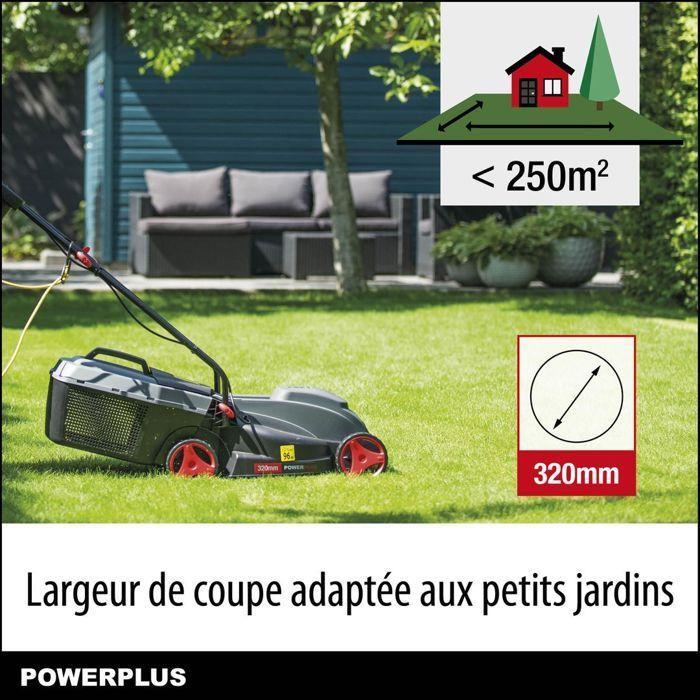 Tondeuse gazon électrique powerplus poweg63705 - 1300 w, 320 mm ø, ramassage et éjection arrière