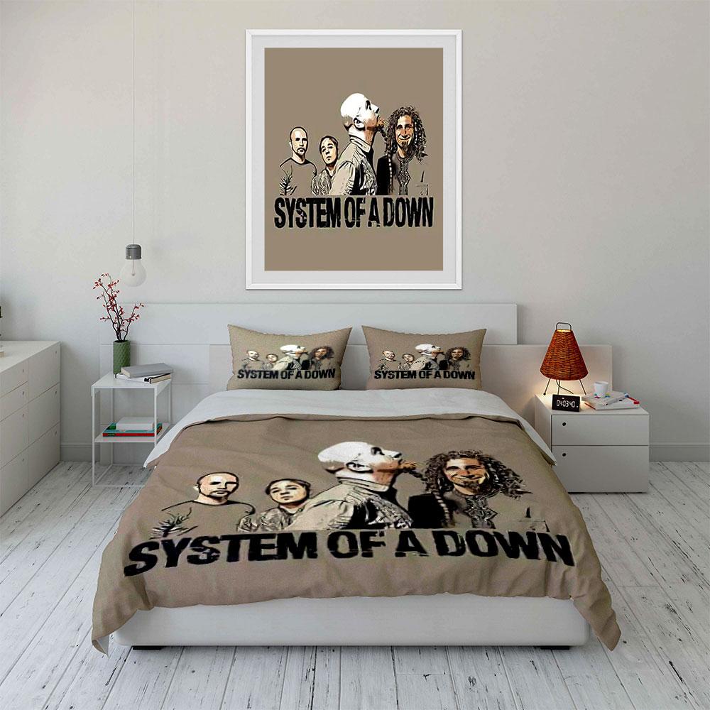 "System of a Down Bedding Set" Bedding Duvet Cover Set Duvet Cover Pillowcases  (1 * Duvet Cover 2 * Pillowcases, without duvet insert)