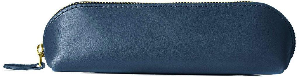 Tochigi Leather Pencil Large Korean Made in Genuine Made in Navy_1 Case, Slim, Capacity, Style, Cute, Stylish, Japan, Leather, Triangular, Men's,