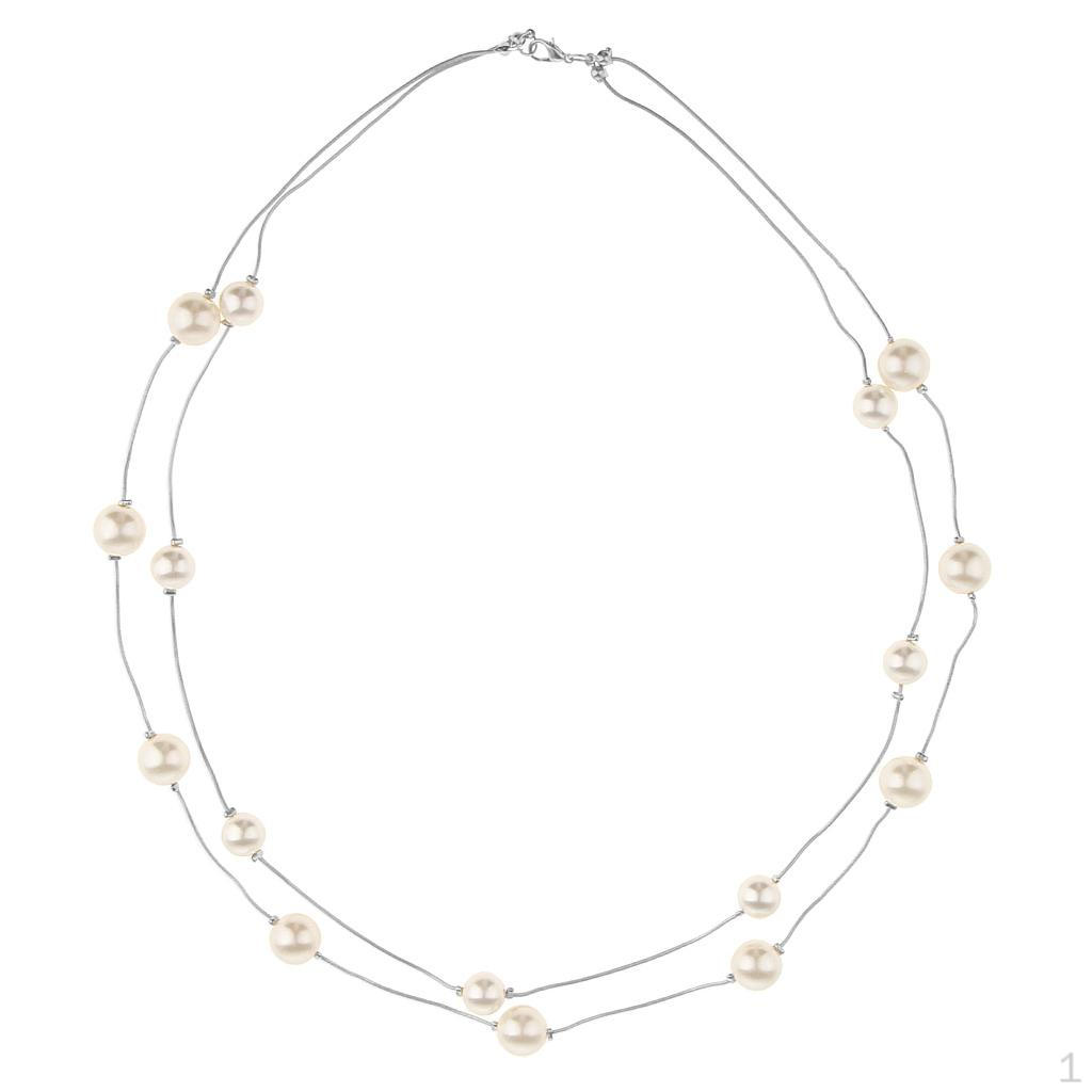 Layer Necklace Imitation Pearl Pendant