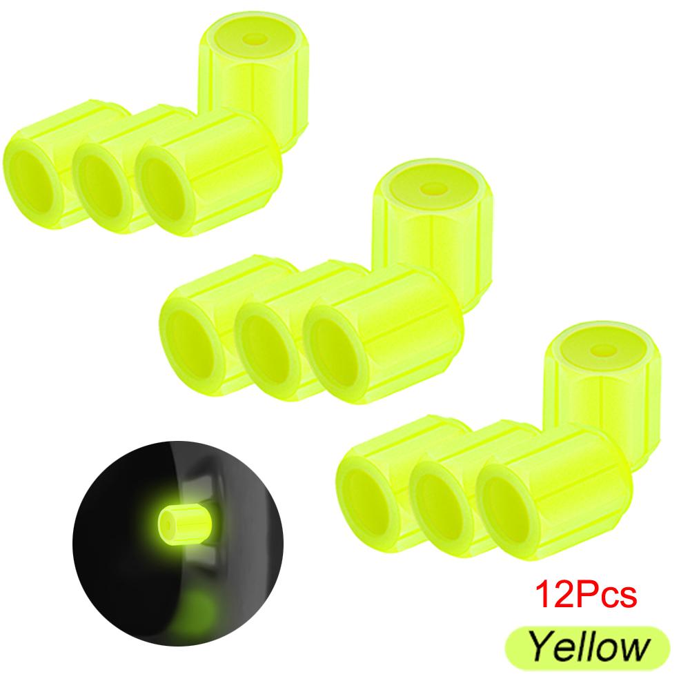 Fluorescent Tire Valve Stem Caps, Luminous Auto Wheel Air Valve Cap,Universal Decoration Accessories for Car/Bike/Motorcycles